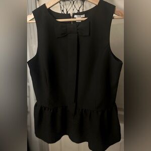 Women’s black dress peplum top with bow